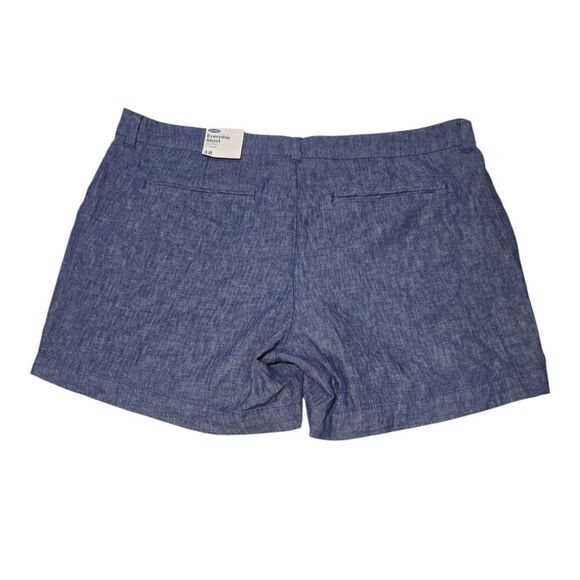 NWT Old Navy Blue 'Every Day' Linen Blend Shorts Mid-rise Relaxed Fit Size 18 - Picture 5 of 6